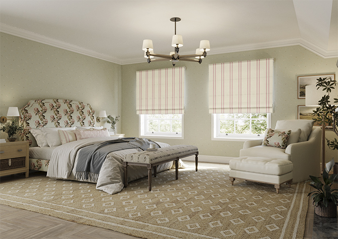Adelaide, Winnies Stripe Rosies Pink - Roman Blind - Image 6